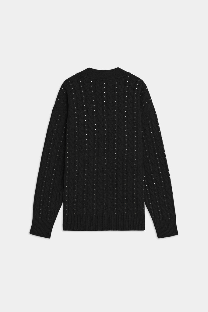 Cardigan A Trecce Con Borchie