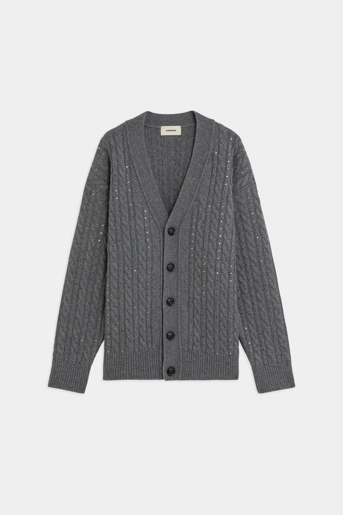 Cardigan A Trecce Con Borchie