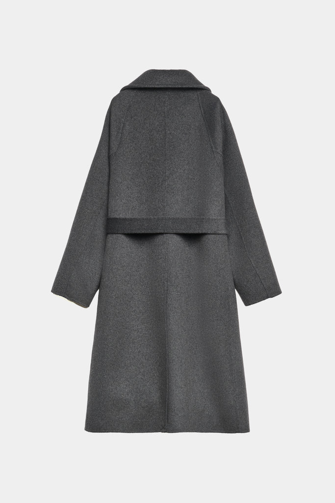 Cappotto Lungo In Panno Con Cintura