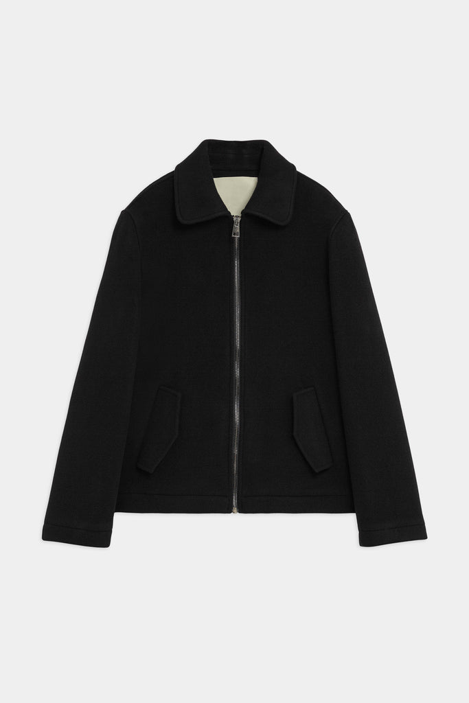 Giacca Corta In Panno Con Zip