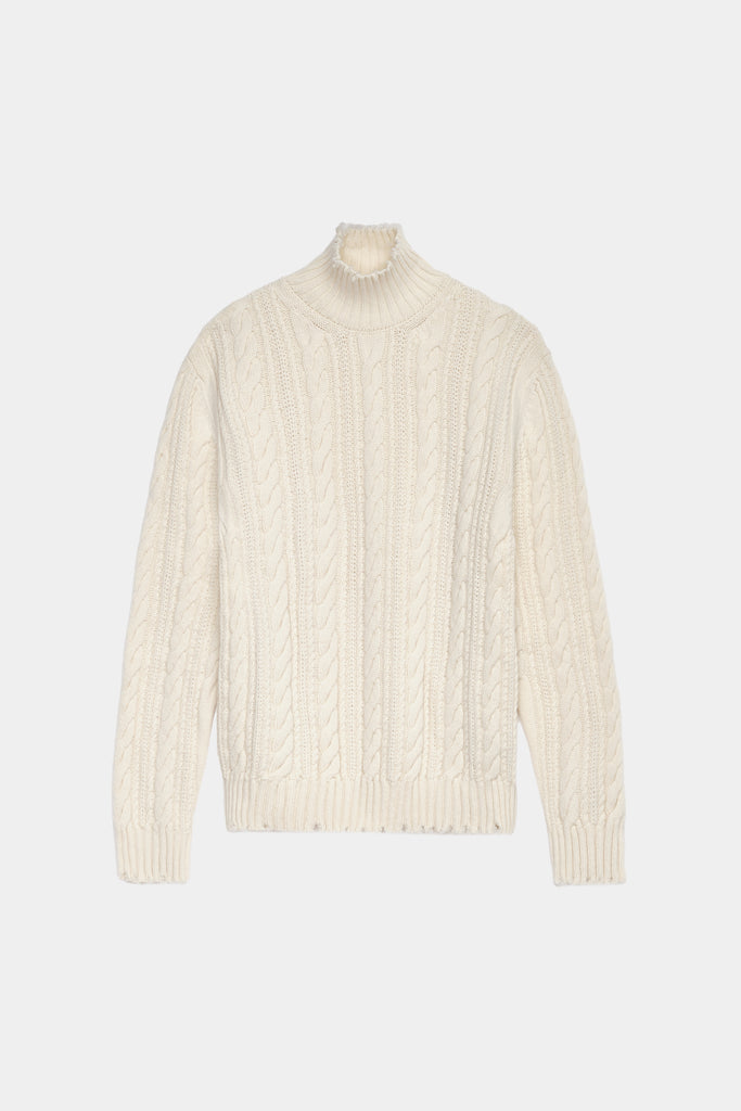 Maglione Trecce Con Collo Alt