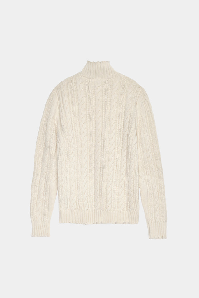 Maglione Trecce Con Collo Alt