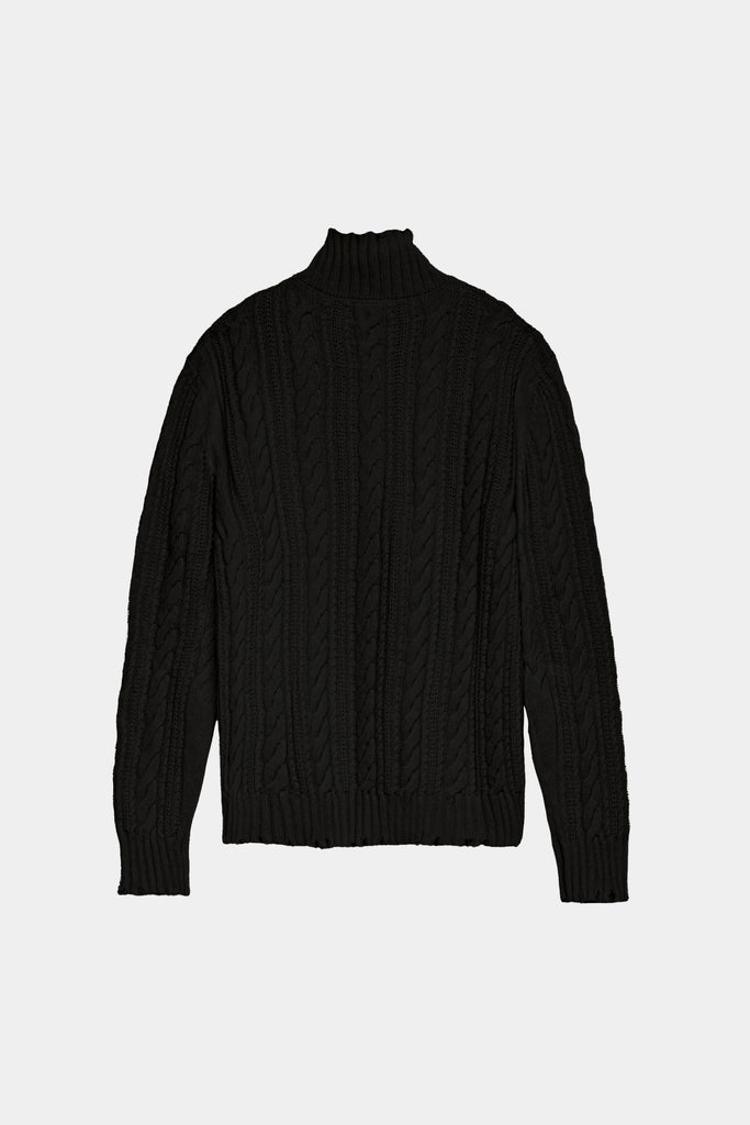 Maglione Trecce Con Collo Alt