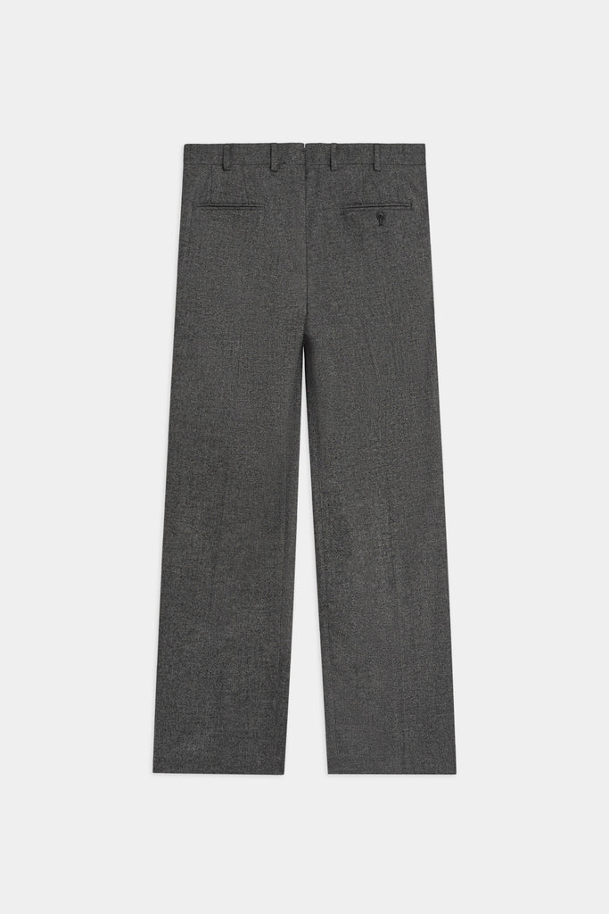 Pantaloni In Fresco Lana Con Pieghe