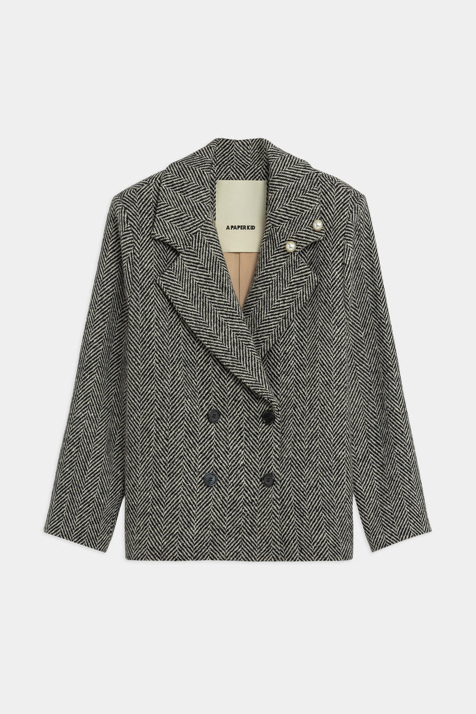 Blazer Doppiopetto In Herringbone