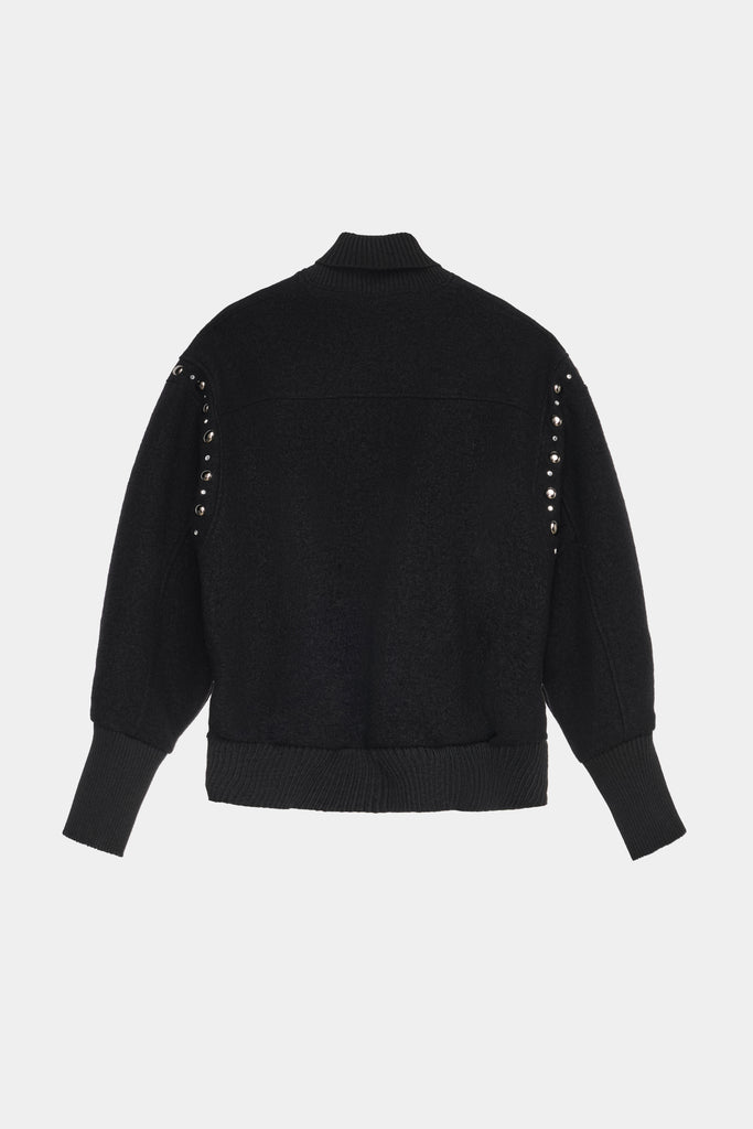 Bomber In Panno Con Borchie