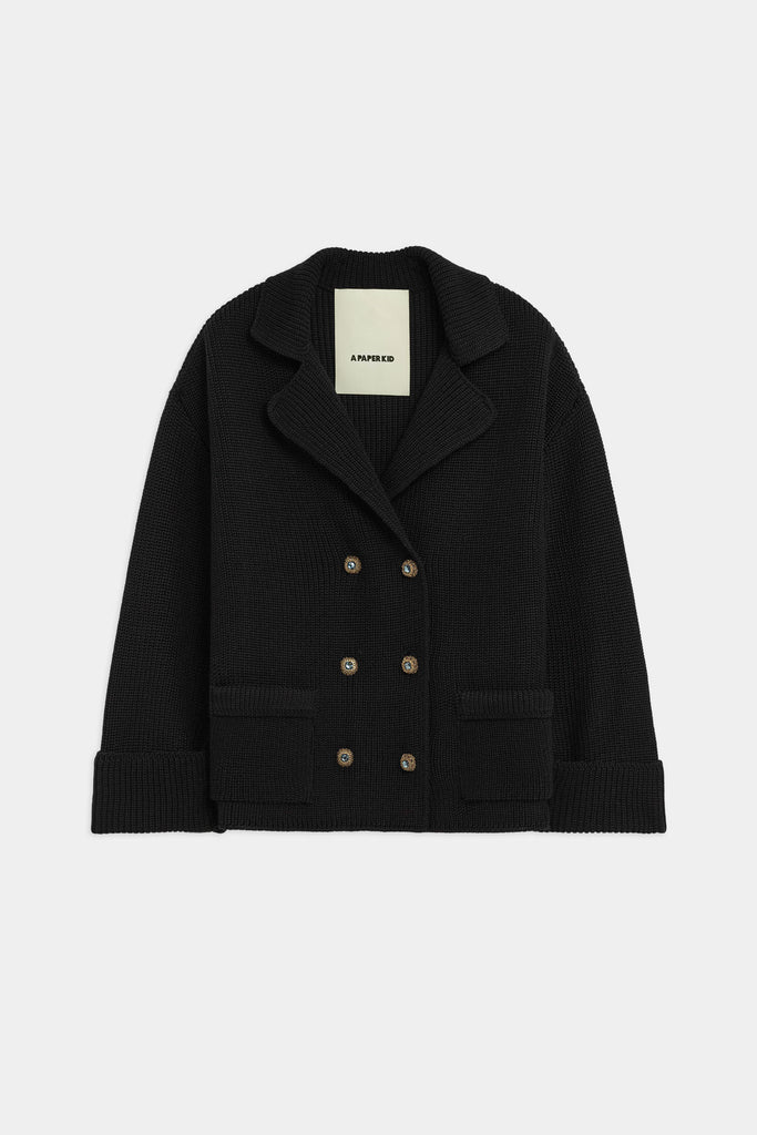 Cardigan Doppiopetto Con Bottoni Gioiello