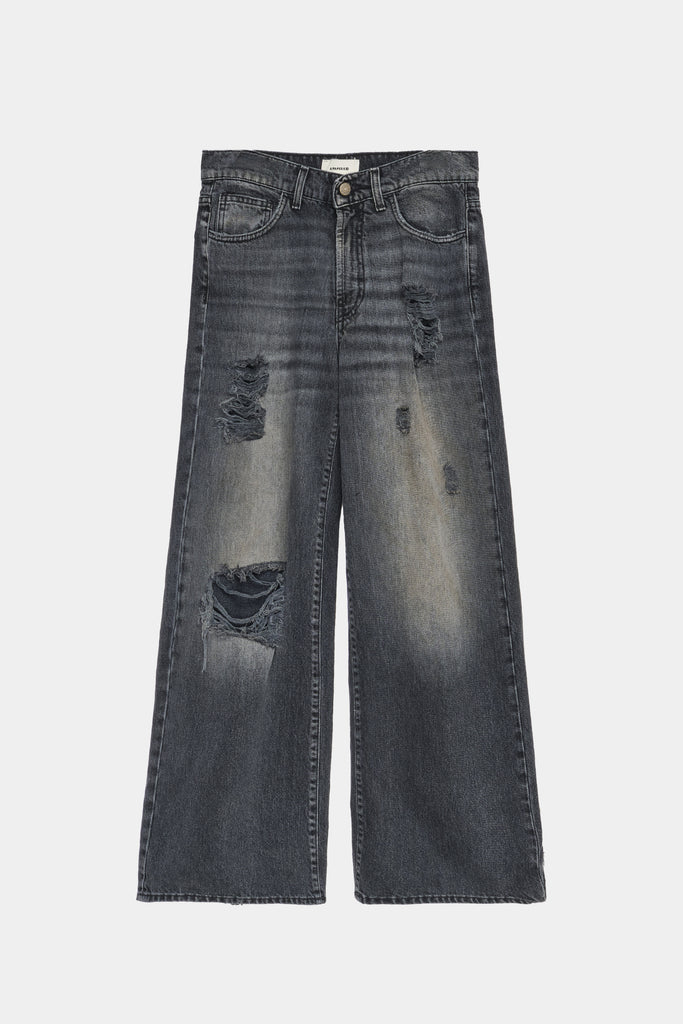 Jeans Wide-Leg Con Spilla Gioiello