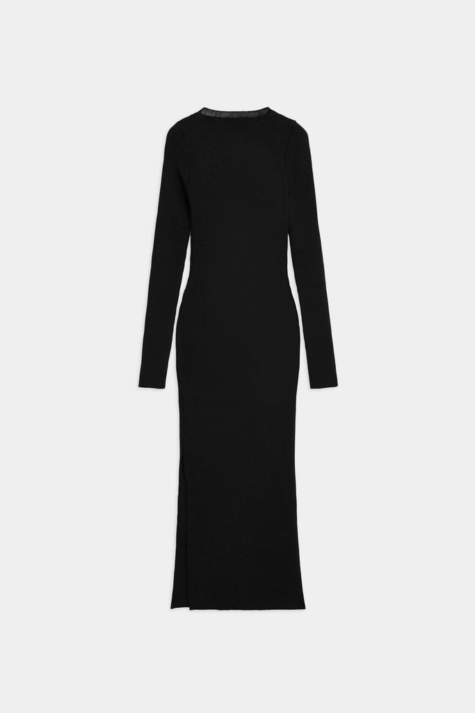 Abito Lungo In Maglia Con Spacchi Asimmetrici