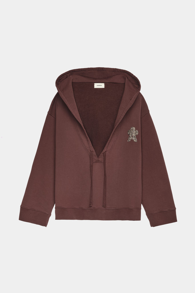 Felpa Con Cappuccio E Stampa Glitter