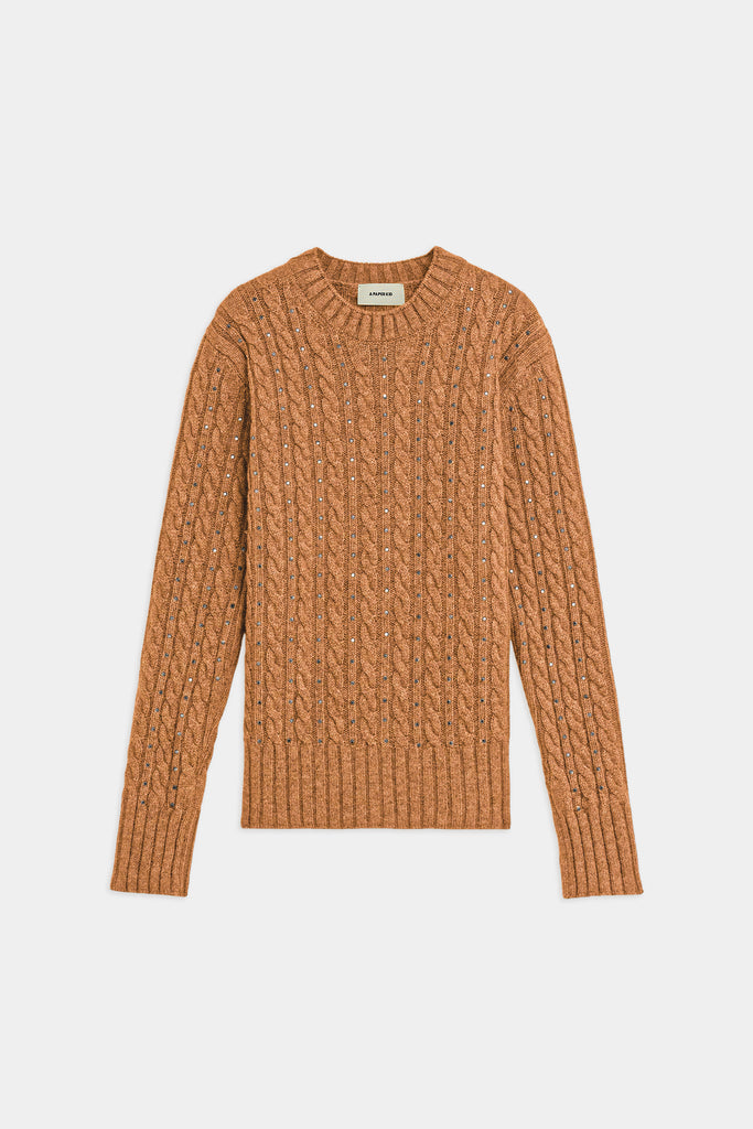 Maglione A Trecce Con Micro Borchie