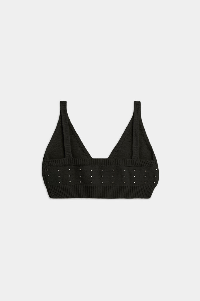 Top In Maglia Con Micro Borchie