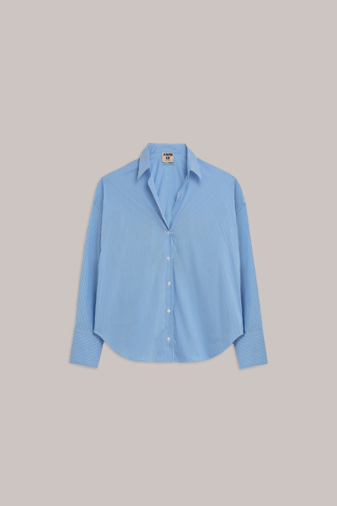 A Paper Kid Striped Poplin Shirt