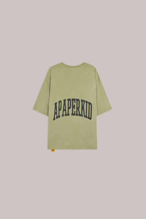 A Paper Kid T-Shirt 'Washed Effect' 'College' Back Printed