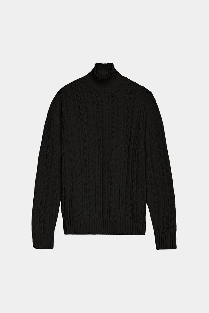 Maglione Trecce Con Collo Alt