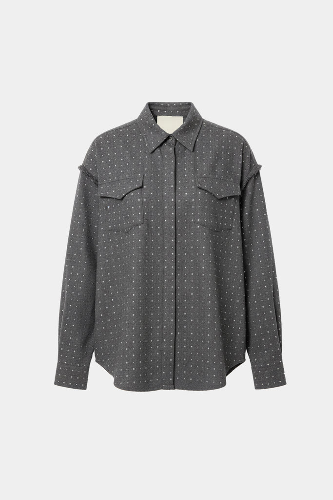 Camicia In Lana Gessata