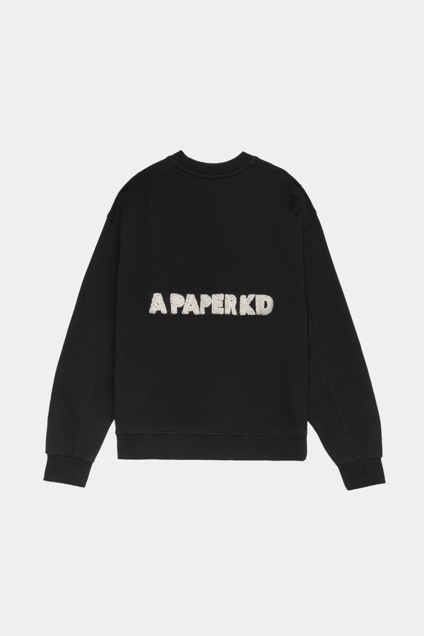 Felpa Girocollo Con Logo Ricamato