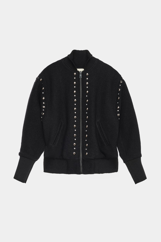 Bomber In Panno Con Borchie