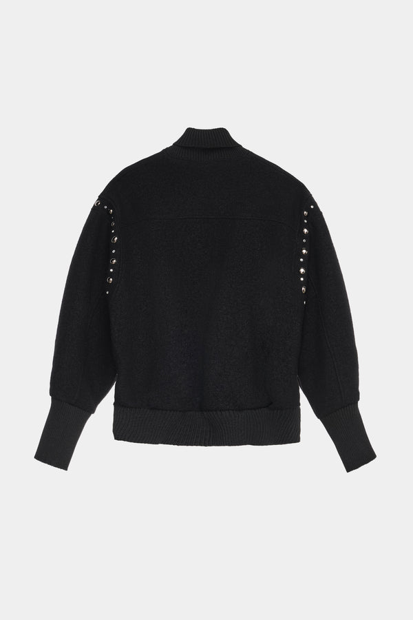 Bomber In Panno Con Borchie