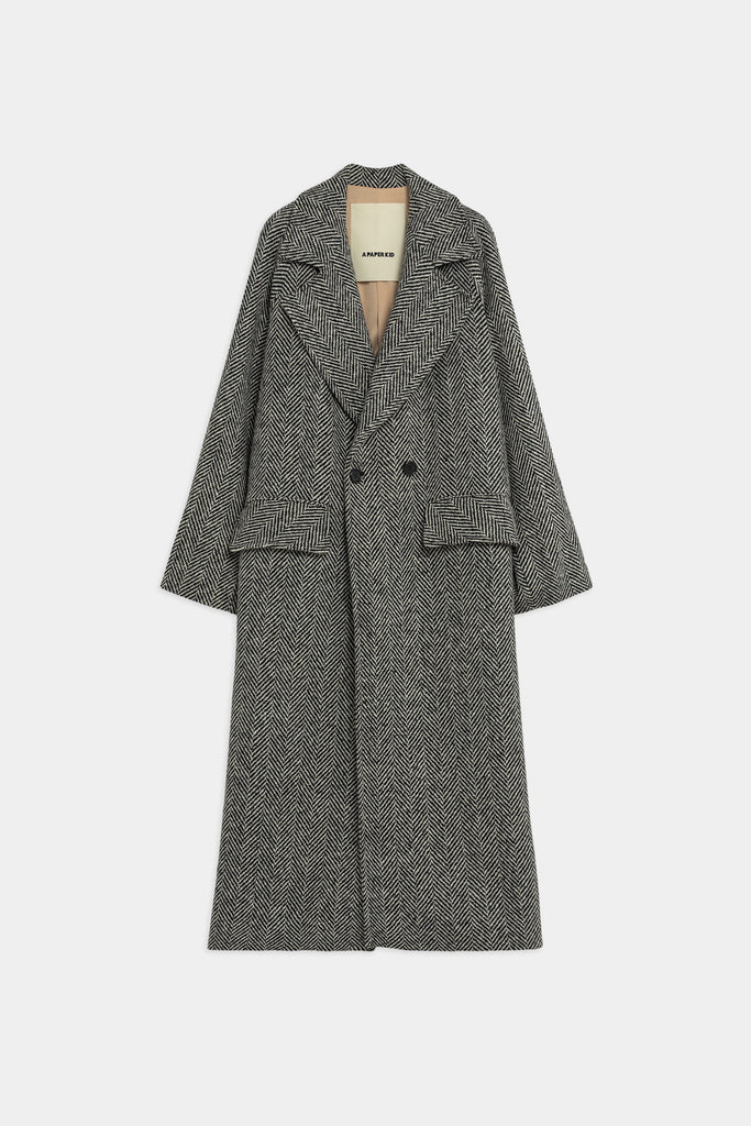 Cappotto Doppiopetto In Herringbone