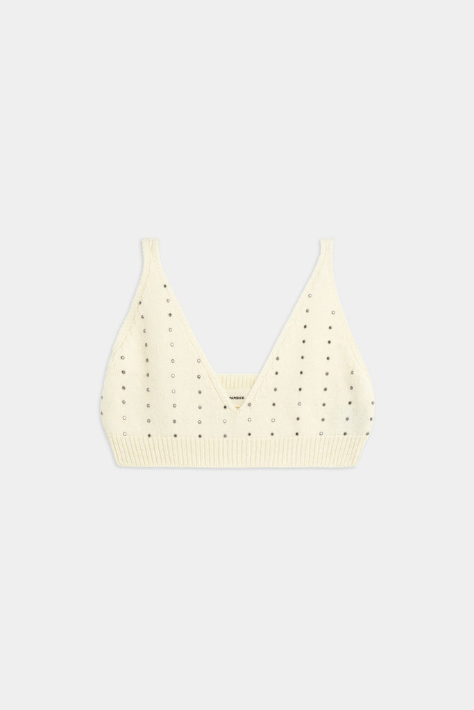Top In Maglia Con Micro Borchie