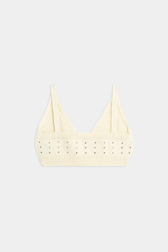 Top In Maglia Con Micro Borchie