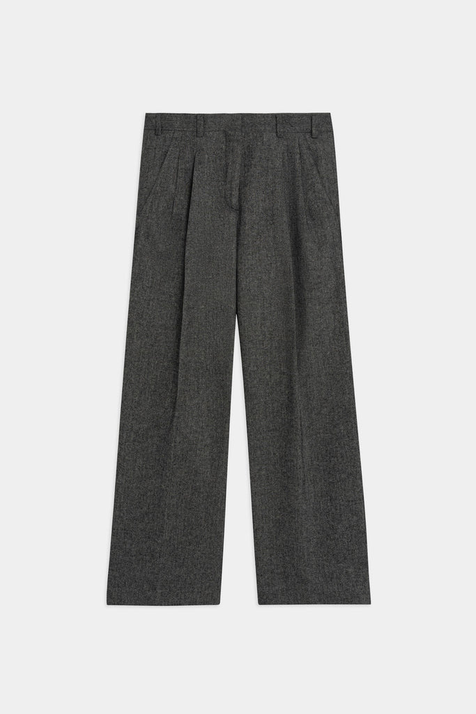 Pantaloni Ampi In Tessuto Tramato