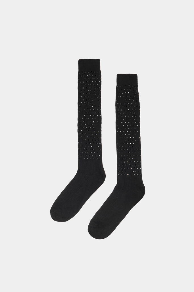 Calza In Cotone Con Mini Borchie