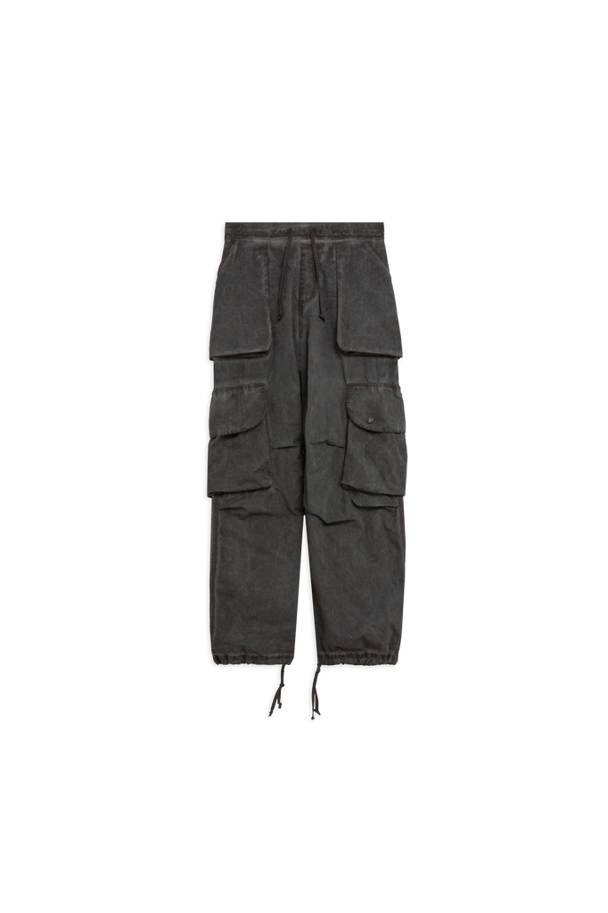 A Paper Kid  cargo nylon trousers splatter washed effect