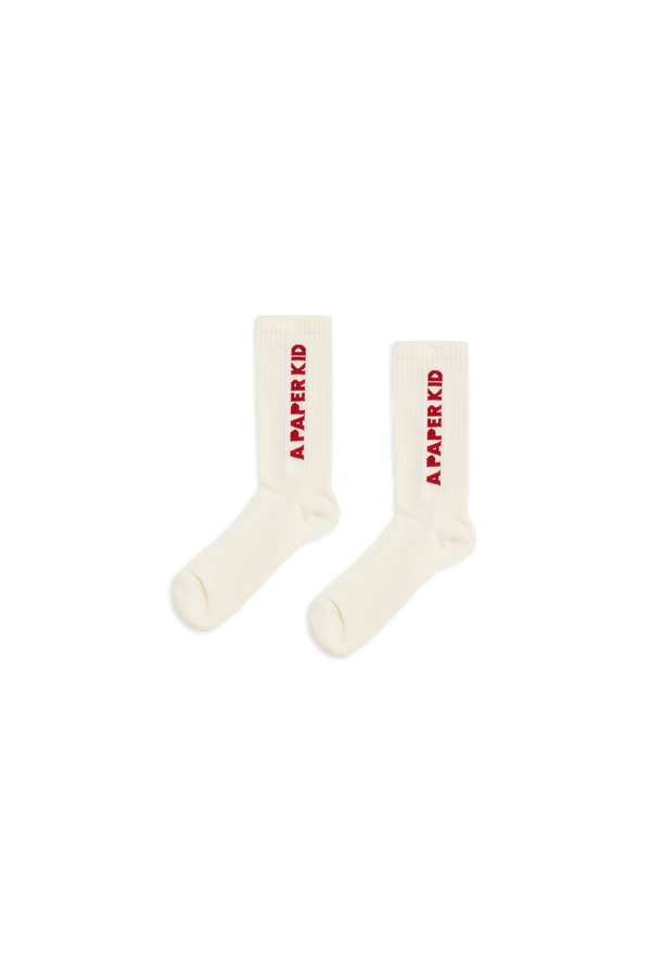 A Paper Kid cotton jacquard socks with contrasting logo 