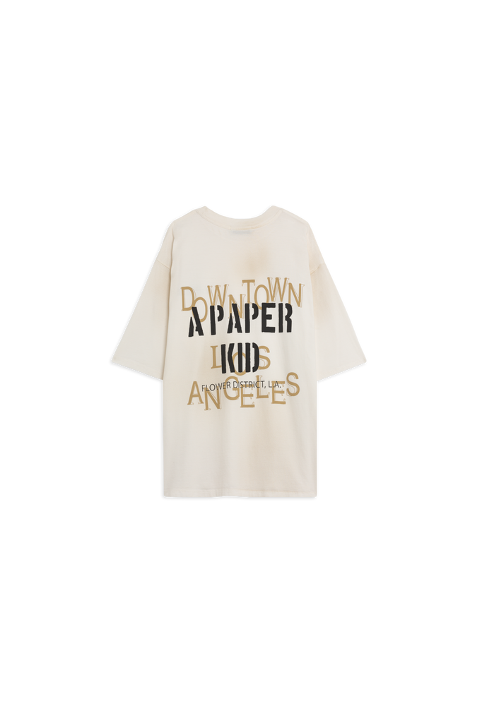 A Paper Kid T-shirt effetto washed con stampa logo