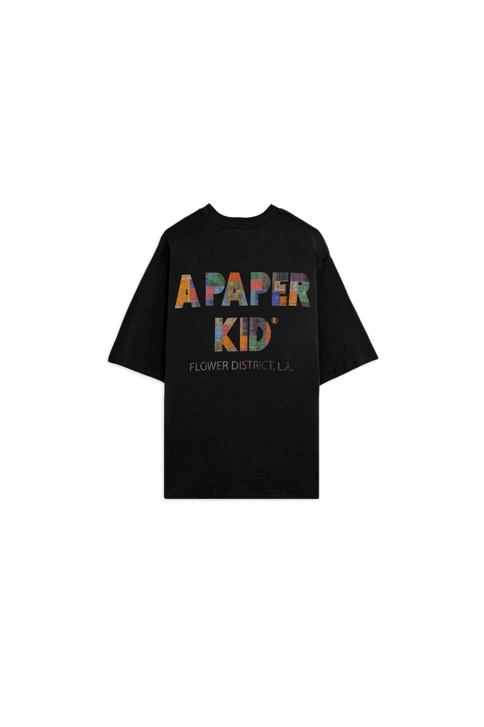 A Paper Kid T-shirt con logo effetto patch multicolor