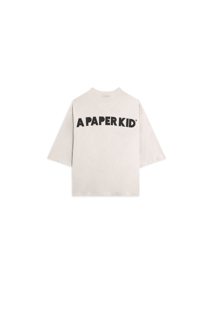 A Paper Kid print crop t-shirt with logo