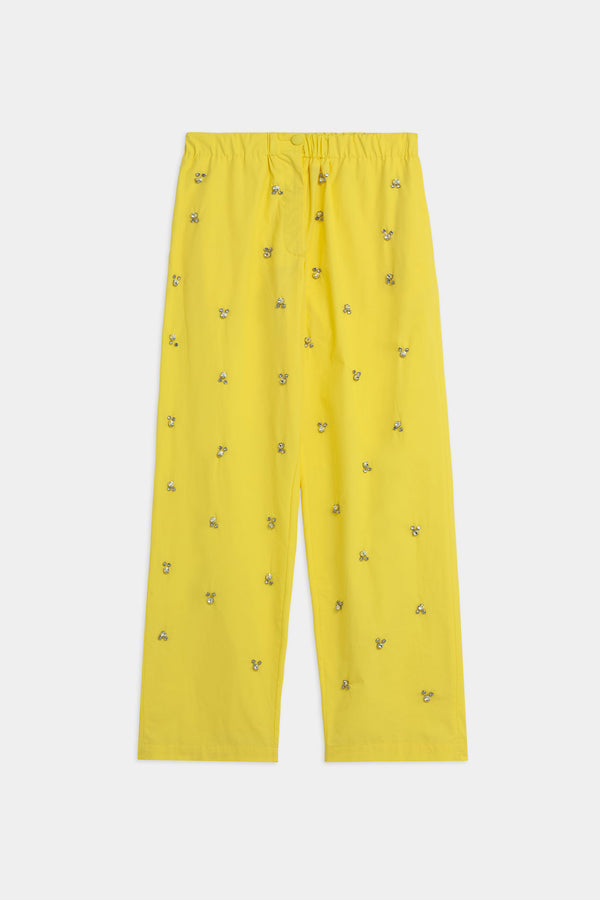 Pantalone In Cotone Con Applicazioni